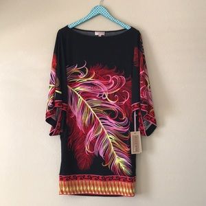 HALE BOB Vintage Feather Print Dress